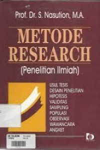 Image of Metode research; Penelitian Ilmiah